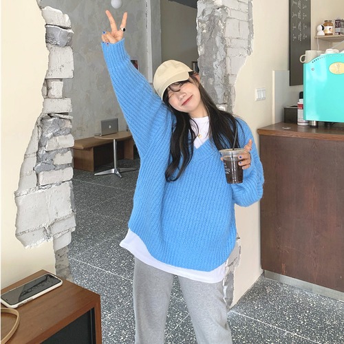✞お姉さん系Vネックウィンターニットセーター カラー ロング 秋冬 ピュア ✞ゴスロリ SM ミリ 甘ロリ クラロリ 和ロリ エレガント 黒ロリ 姫ロリ 華ロリ BB-BB12339052920
