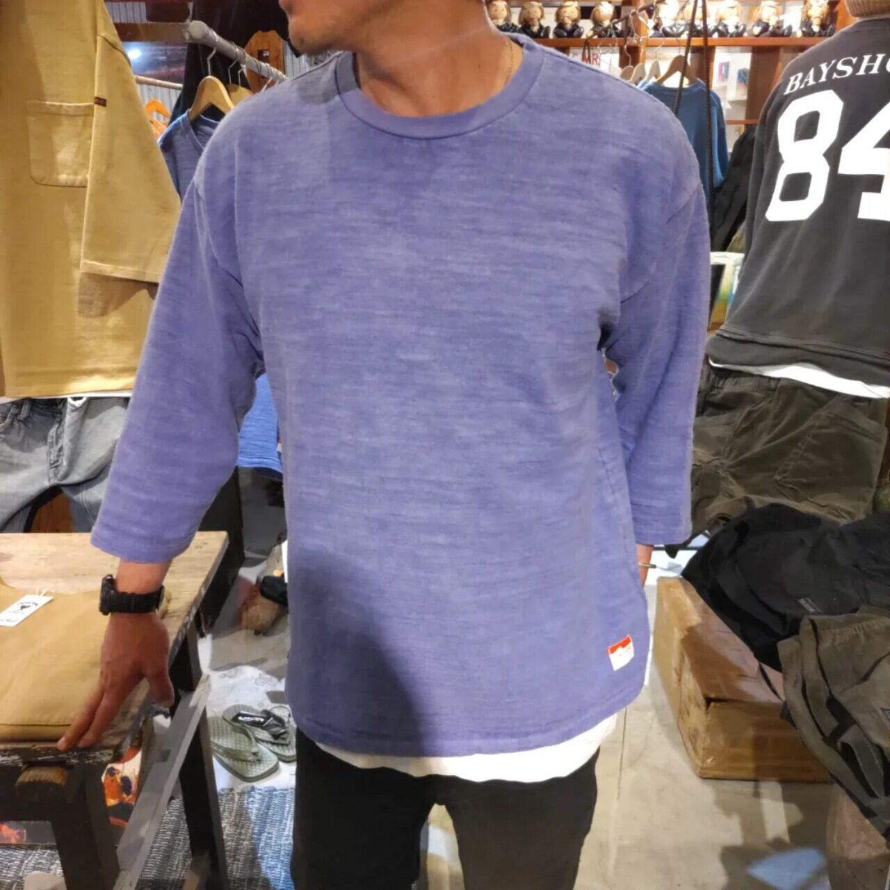 CAL O LINE キャルオーライン CLASSIC 3/4 sleeve tee | BLUE HEART