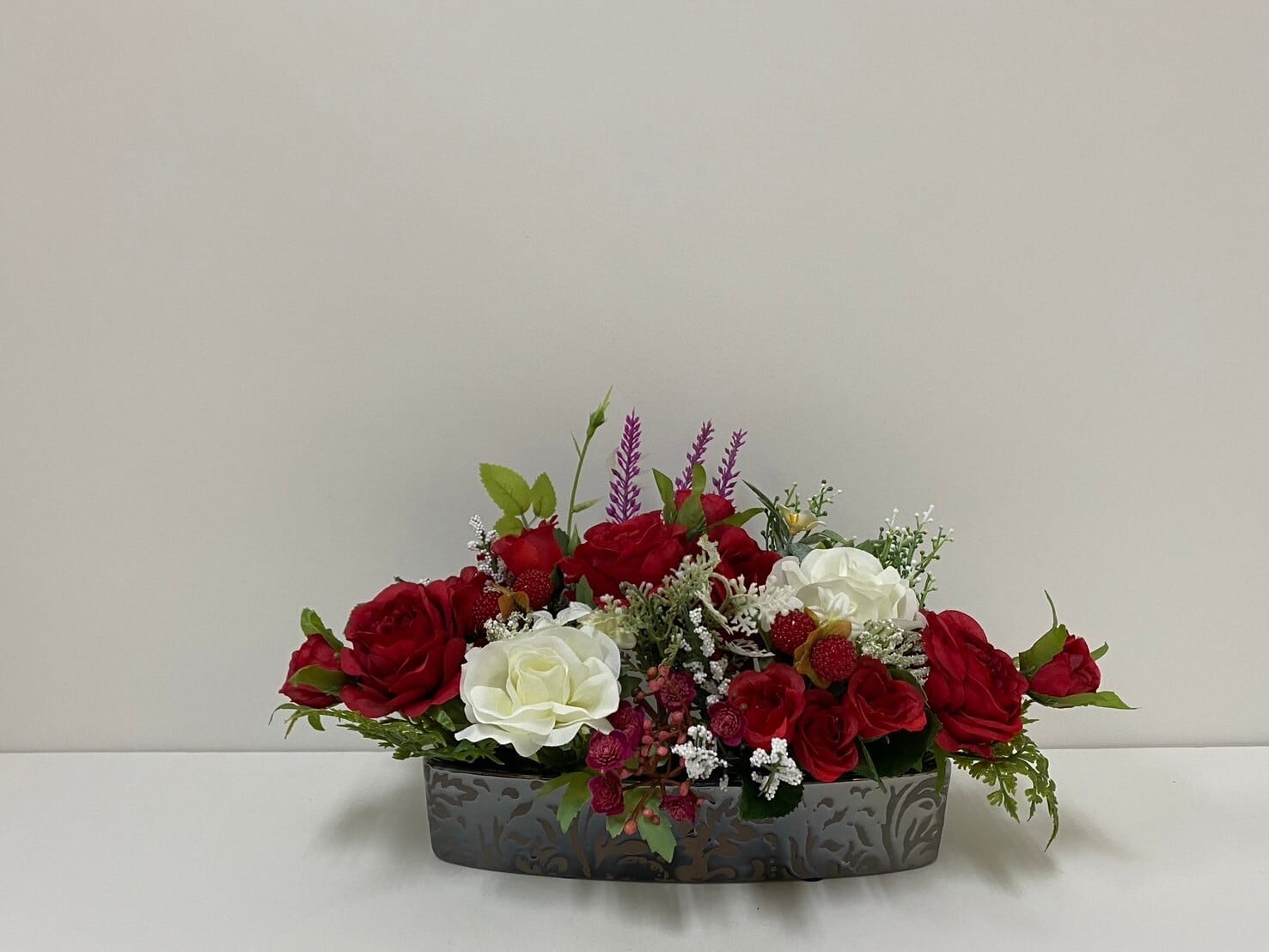 光触媒フラワーアレンジメント 置き型ローズ中心アレンジメント