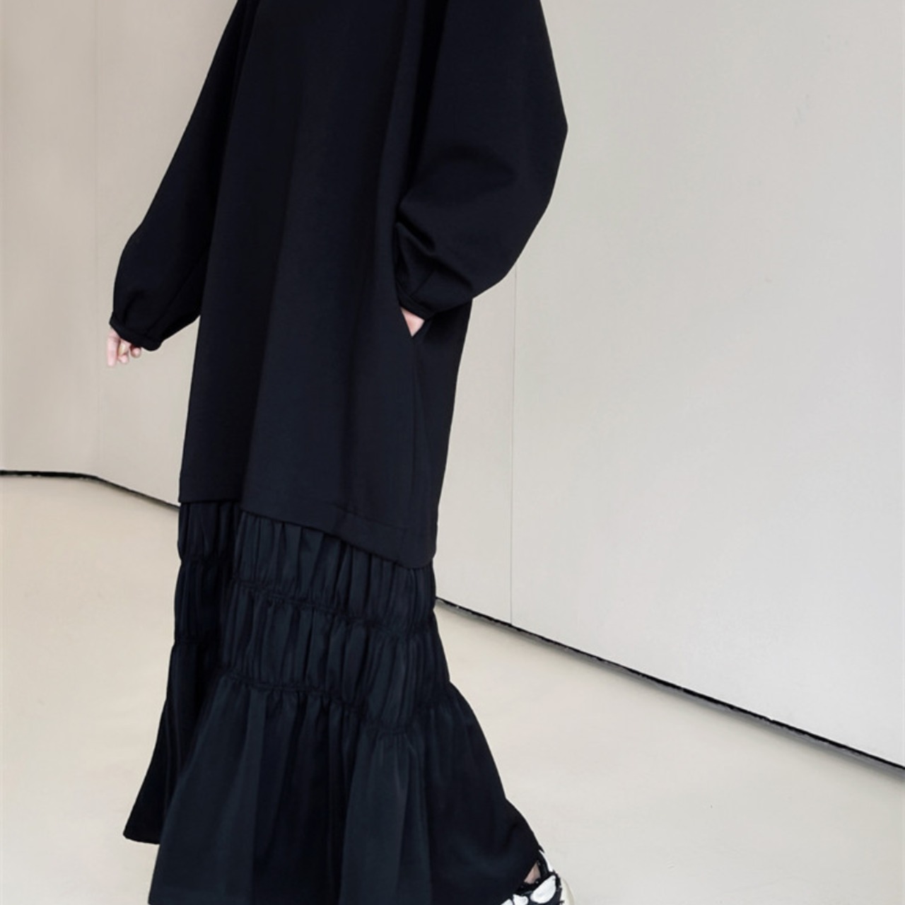 Loose fit ruffle skirt dress (ME314)