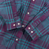 vestopia ベストピア チェック 長袖シャツ M/グリーン×赤紫系 メンズ