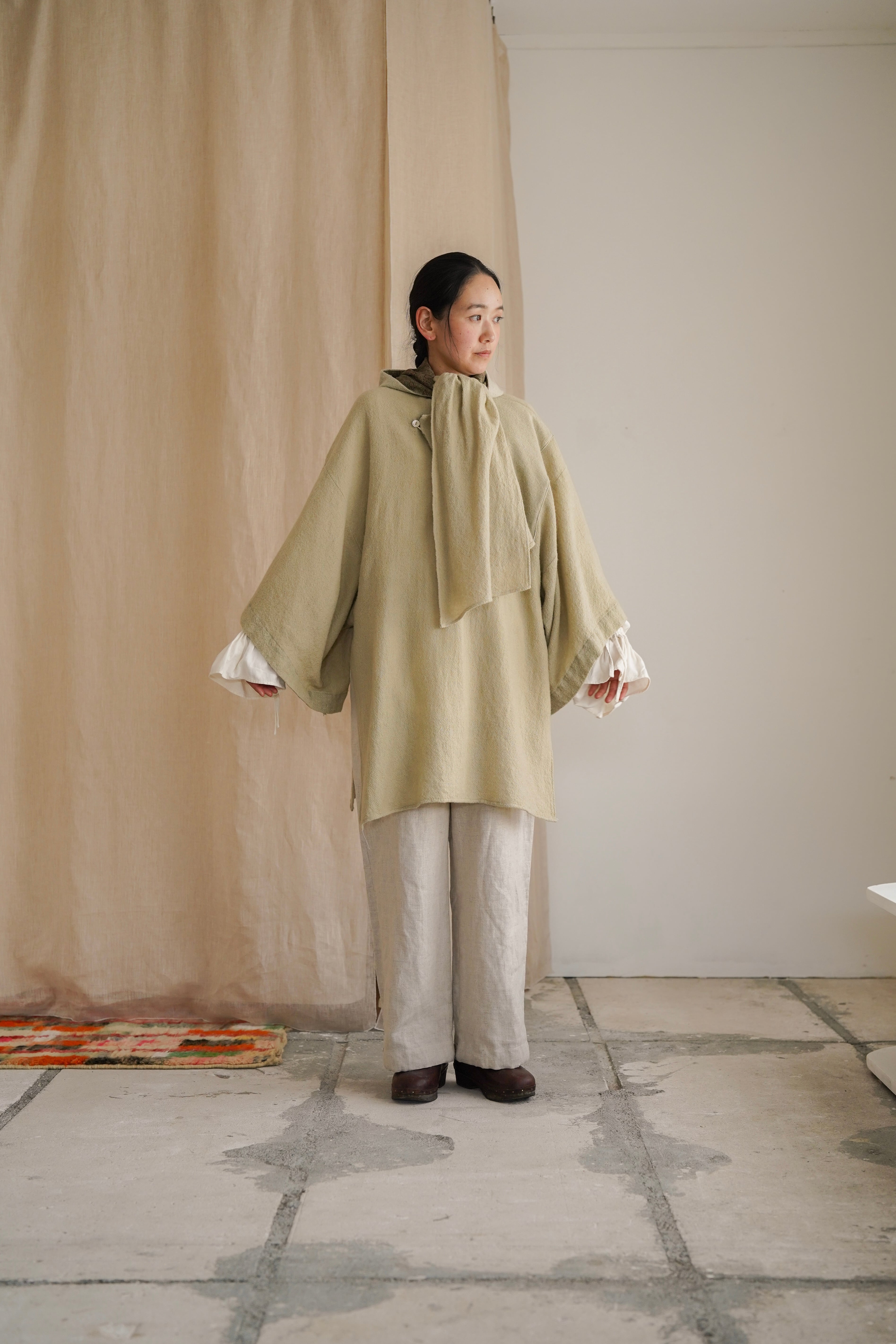 予約販売:Sheep Hoodie Kaftan / 草木染