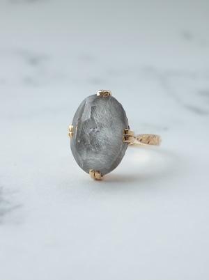 Platinum Rutilated Quartz - Neo Vintage Ring -