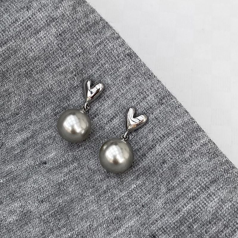 シルバーパールハートモチーフピアス 201822 | coto.meki