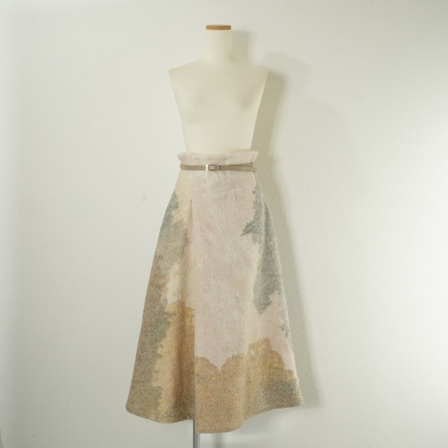 未使用 AMERI アメリ ANDREA ABSTRACT PAINT SKIRT ウール スカート ロング フレア ベルト