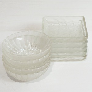 ガラス製・鉢・角皿・10点セット・No.200425-44・梱包サイズ80