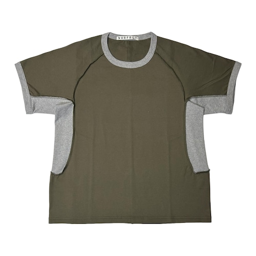 【NVRFRGT】HALF SLEEVE RINGER T SHIRT (MOSS)〈国内送料無料〉