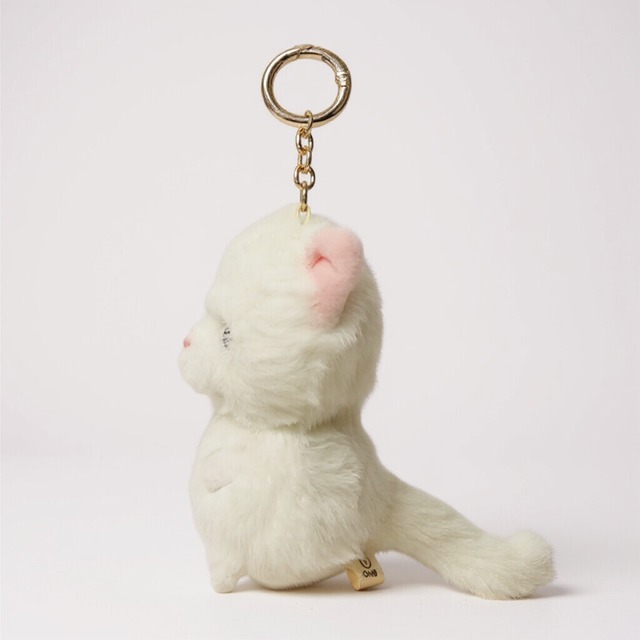 【ぬいぐるみチャーム】シロネコ／キーリング 猫 マスコット 動物 お土産 ギフト