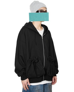 refomed "KINCHAKU ZIPUP HOODIE〔BLACK〕"