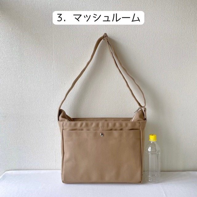 【全9色】「箱型ショルダーバッグ」Lサイズ／倉敷帆布 8号帆布【受注制作】
