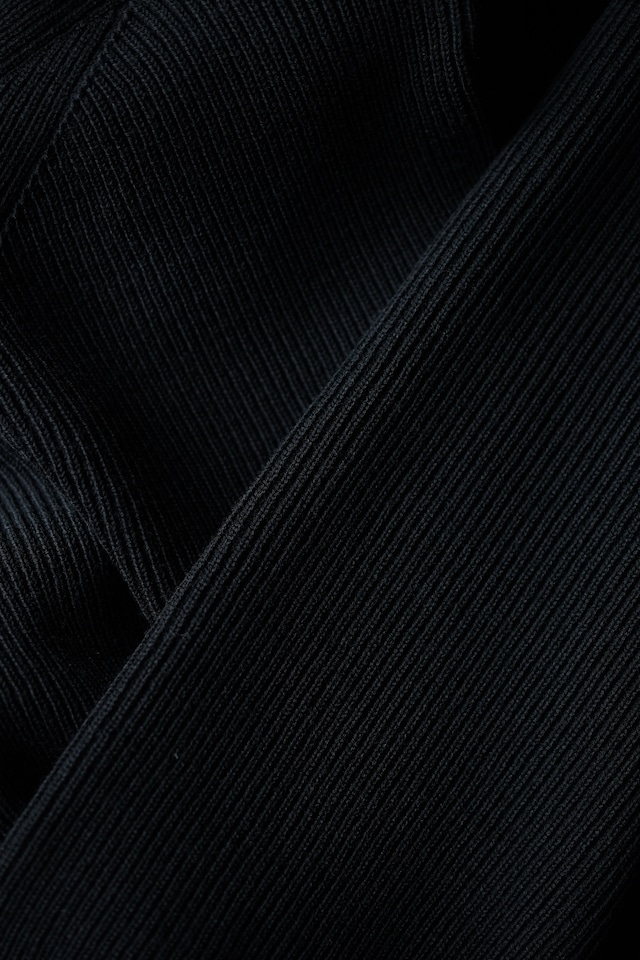 BATONER / HARD TWIST WOOL RIB DRIVERS KNIT (Black)