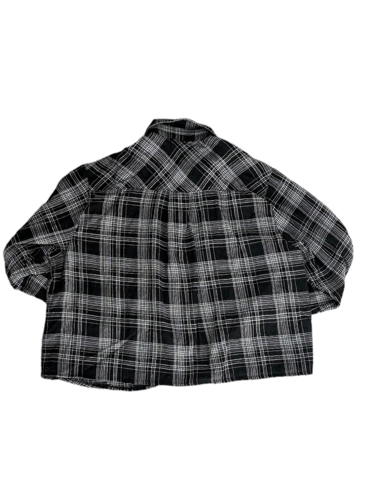 【ALUDE】sheer check short shirt(ネイビー） [サイズ: navy] [カラー: F]