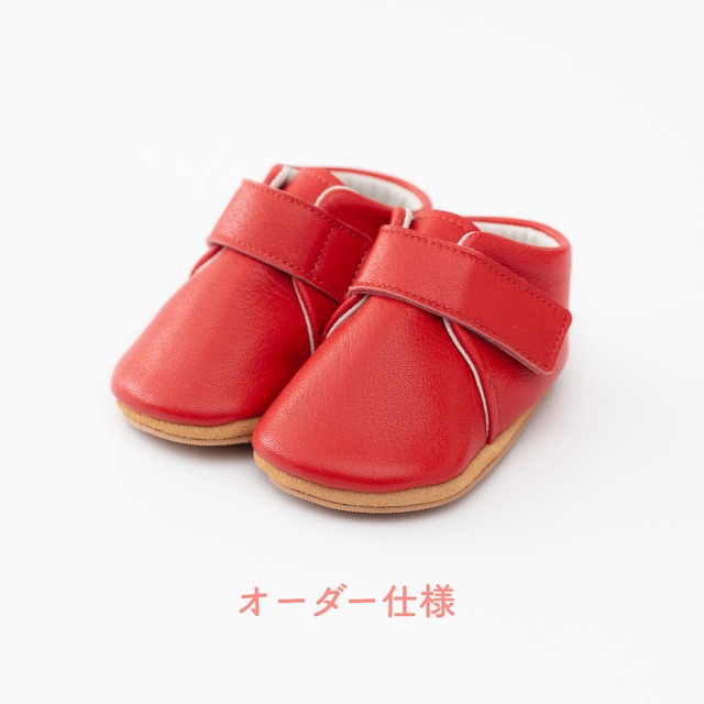 【T様専用ページ】Baby shoes(ribbon/red×white/12.0cm) オーダー