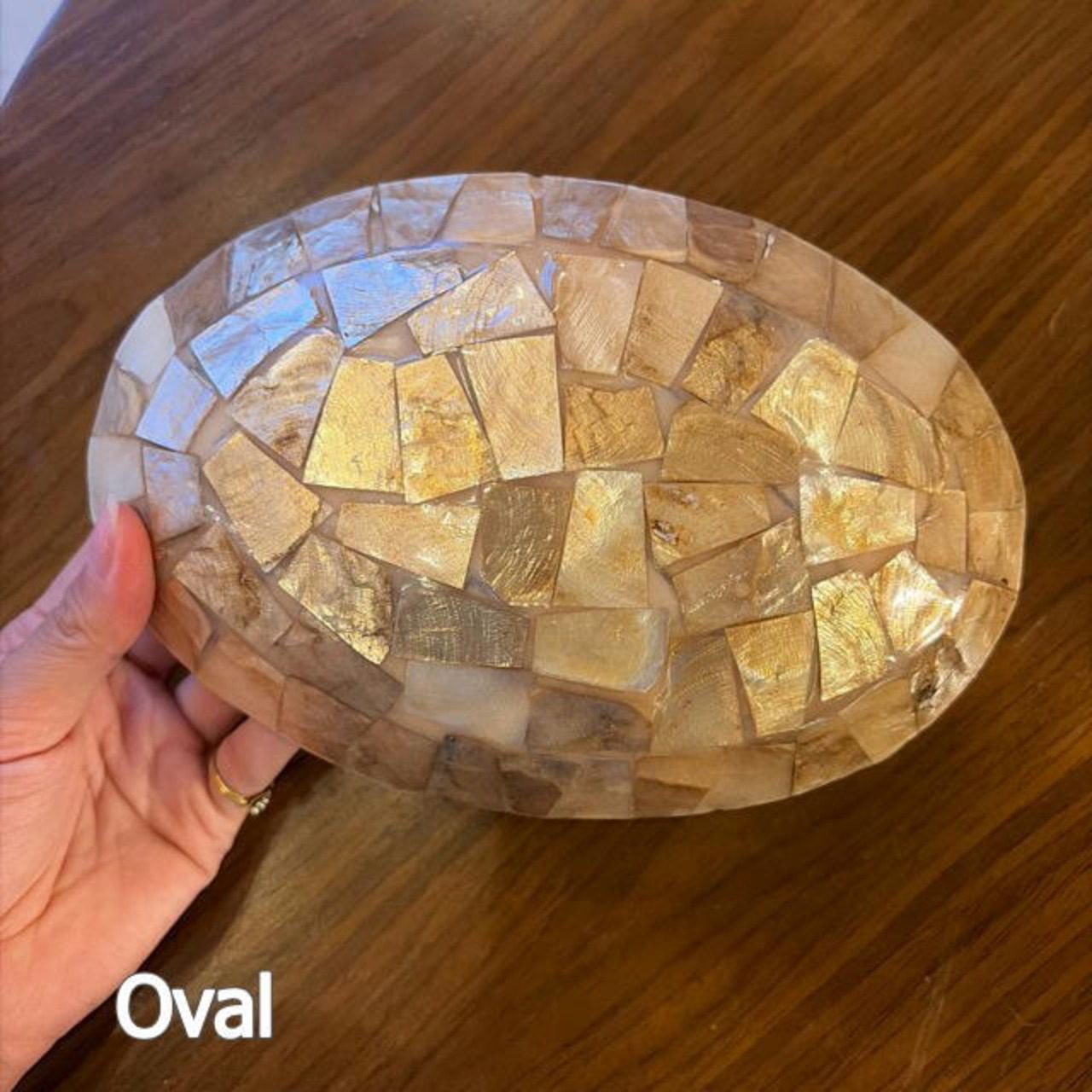 Gold Shell Tray 　 Diamond Pattern　2Type　シェルのゴールドトレイ　ダイヤ柄　２タイプ　トレイ　シェル　オーバル　スクエア　アクセサリー　キー　小物入れ