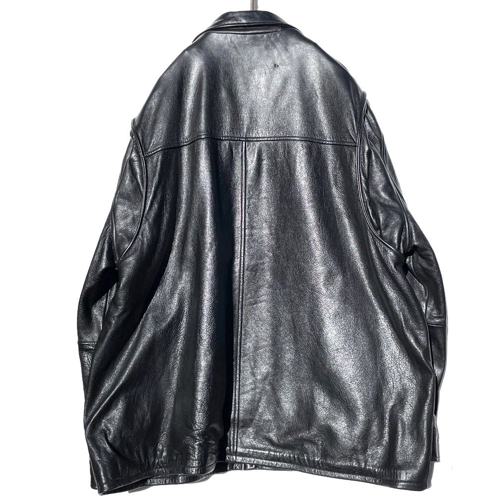 WILSONS LEATHER] Big Silhouette Half Length Zip Up Leather Jacket