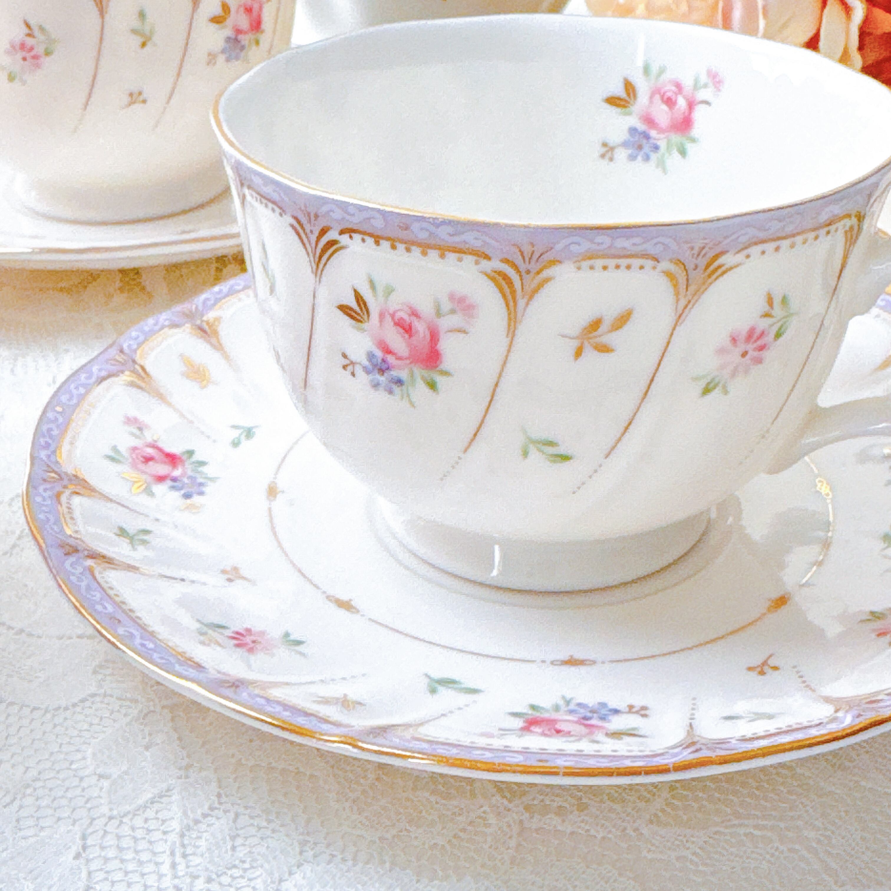 vintage】Noritake ノリタケ ロマンティックカラーのフローラルティー