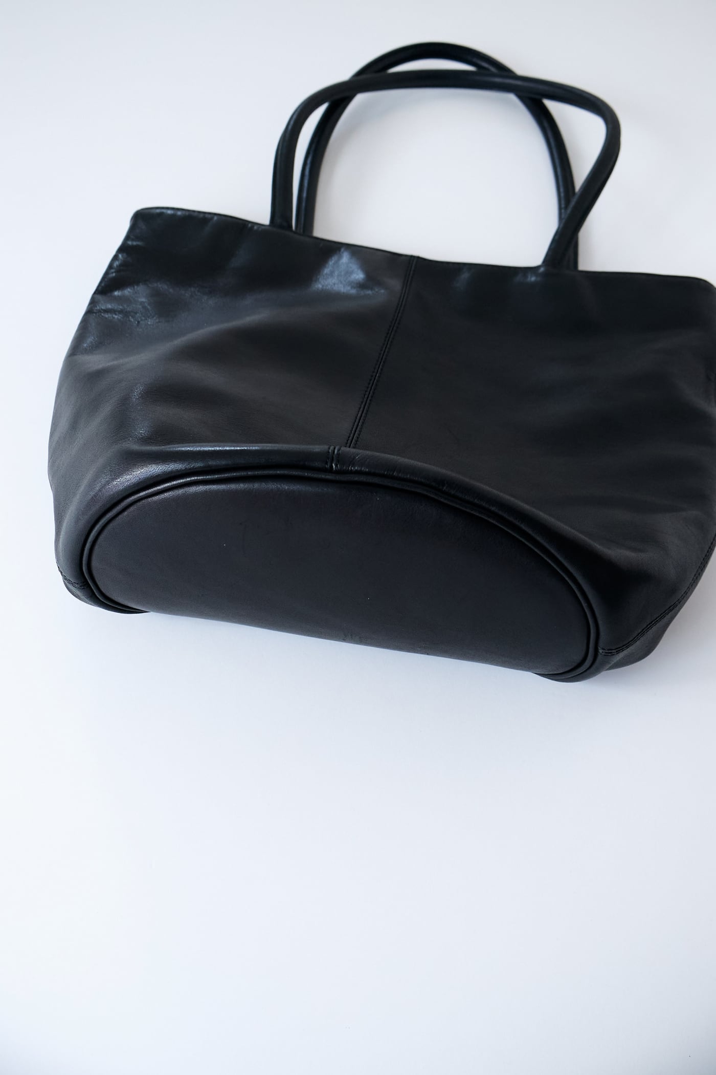 90s サザビー製 agnès b. VOYAGE BLACK LEATHER TOTE BAG | Reben