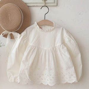 秋フリルレー長袖スブラウス