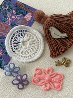 フランスの小さなハンドメイド素材セット ⑥ ボタン パーツ タッセル モチーフ他 ナタリーレテ ミニカード付 プレゼントにも