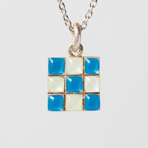 CHECK M blue & clear - necklace -