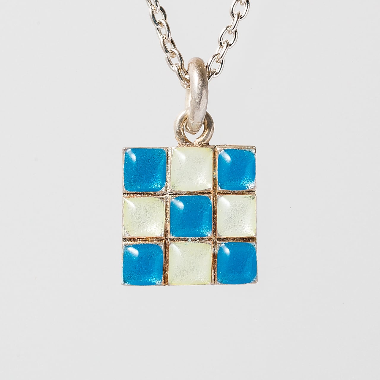 CHECK M blue & clear - necklace -