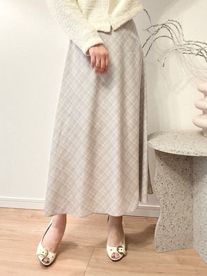 【予約販売】spring checkered skirt (BEIGE)