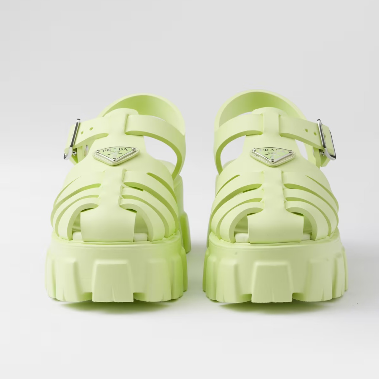 PRADA モノリスラバーサンダルGreen PRADA モノリスラバーサンダルGreen