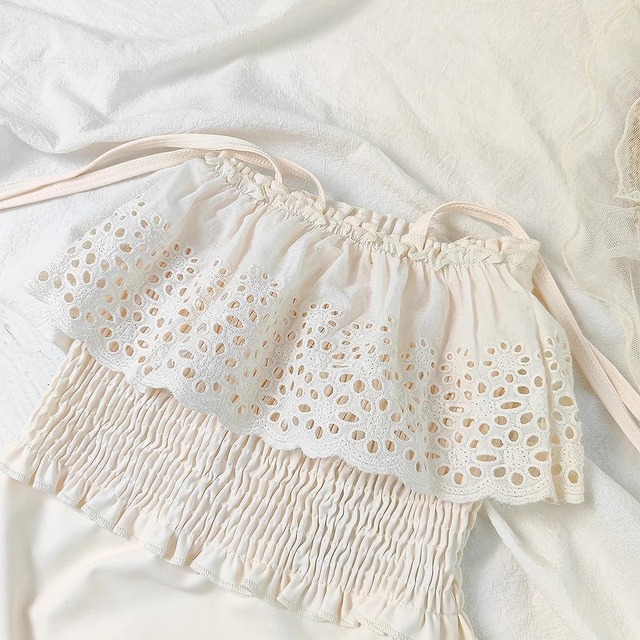 punching lace onepiece swim wear  ｜ 水着  フリル パンチングレース ワンピース 女の子