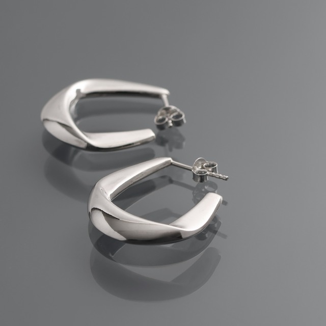 folded puffy band hoop earring(pierce) [FLPP] / YJE11010289