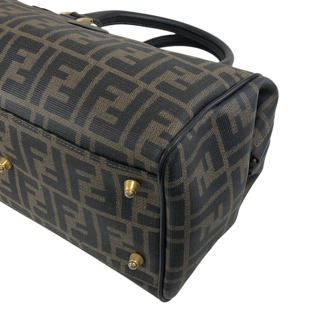 FENDI フェンディ ズッカ ショルダーバッグ ブラック FFロゴ PVC ミニボストン 2way vintage ヴィンテージ オールド ec36sk