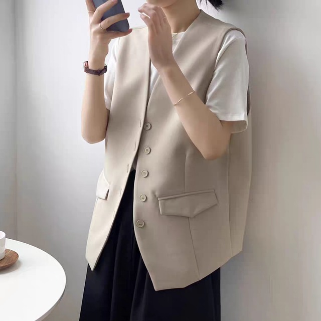 Vネックジレ ベスト　0195