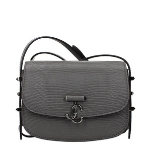 【新品】JIMMY CHOO ジミーチュウ レディース ショルダーバッグ レザー グレー JCBCROSSBODYSOASISTORMGUNMETAL