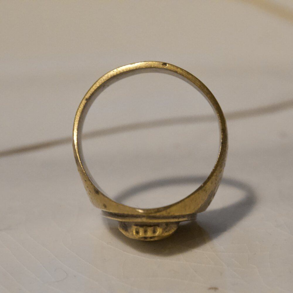 Vintage Military Souvenir Skull Ring [Late 1940s ~] [Brass --Skul