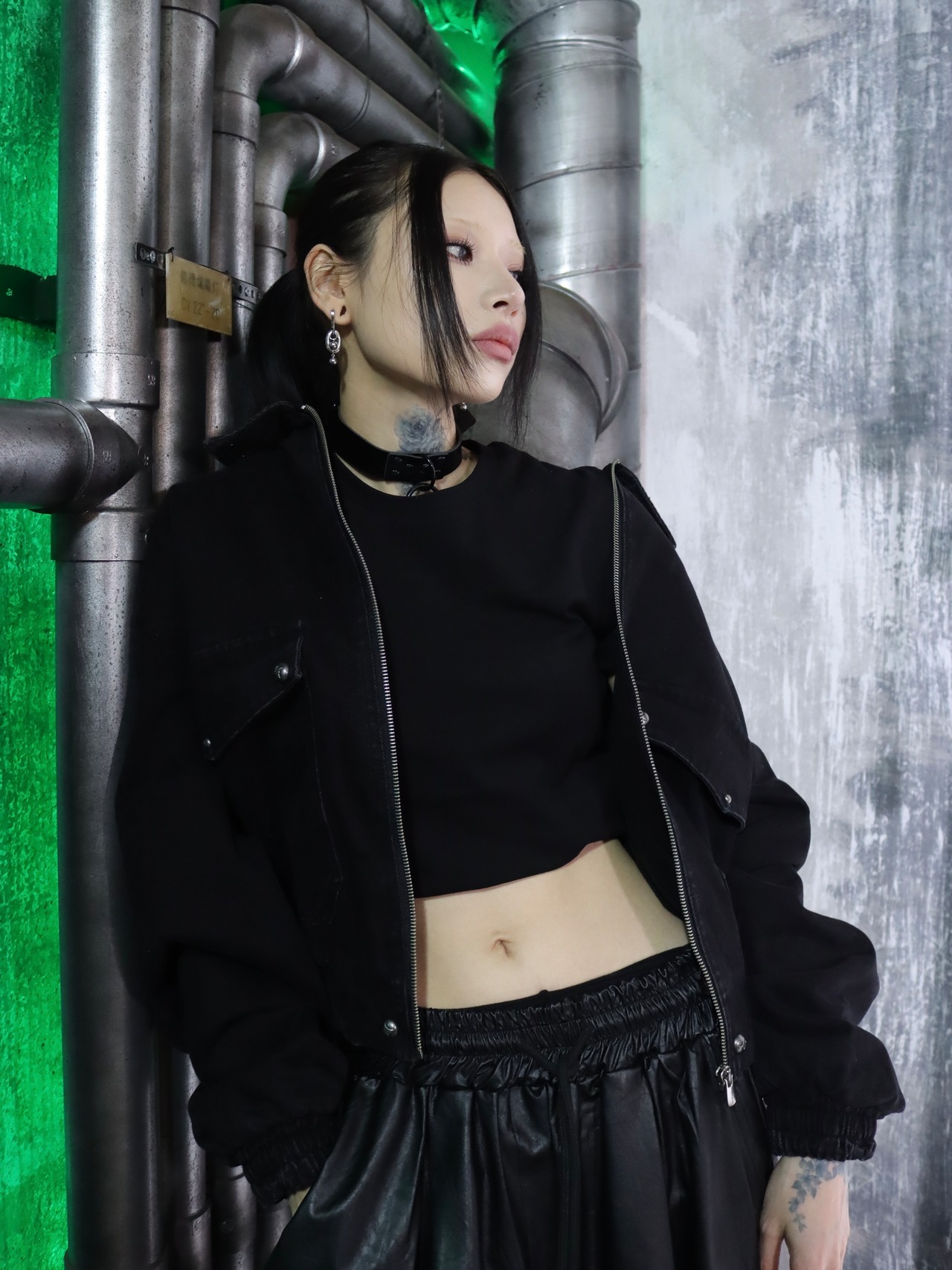 【LOVE KILLER】studs denim padded jacket