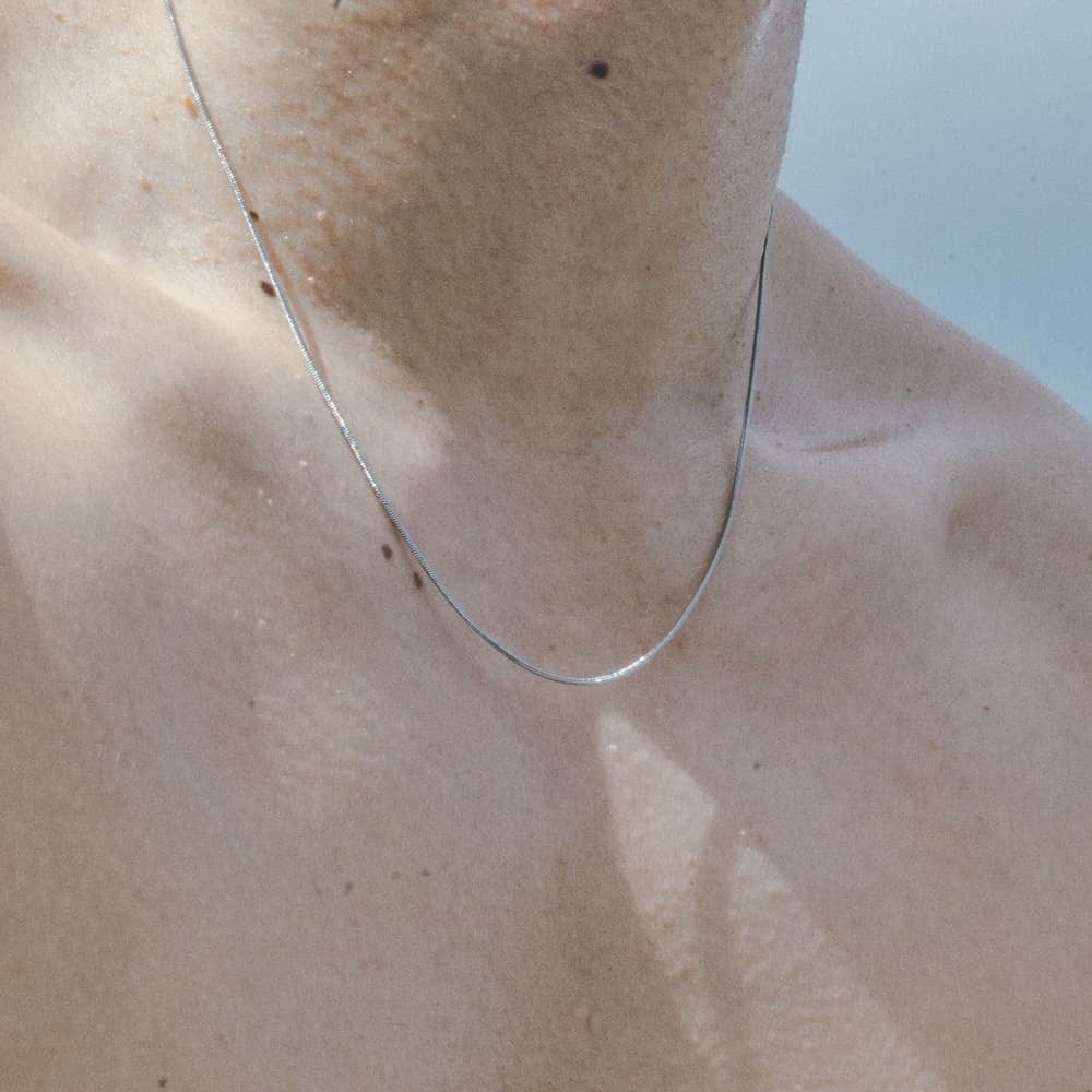 thin snake necklace (silver) #n52 | garcia