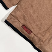 リネン混 Papas パパス パイピング ニット ジャケット カーディガン サイズ L/ブラウン系 メンズ