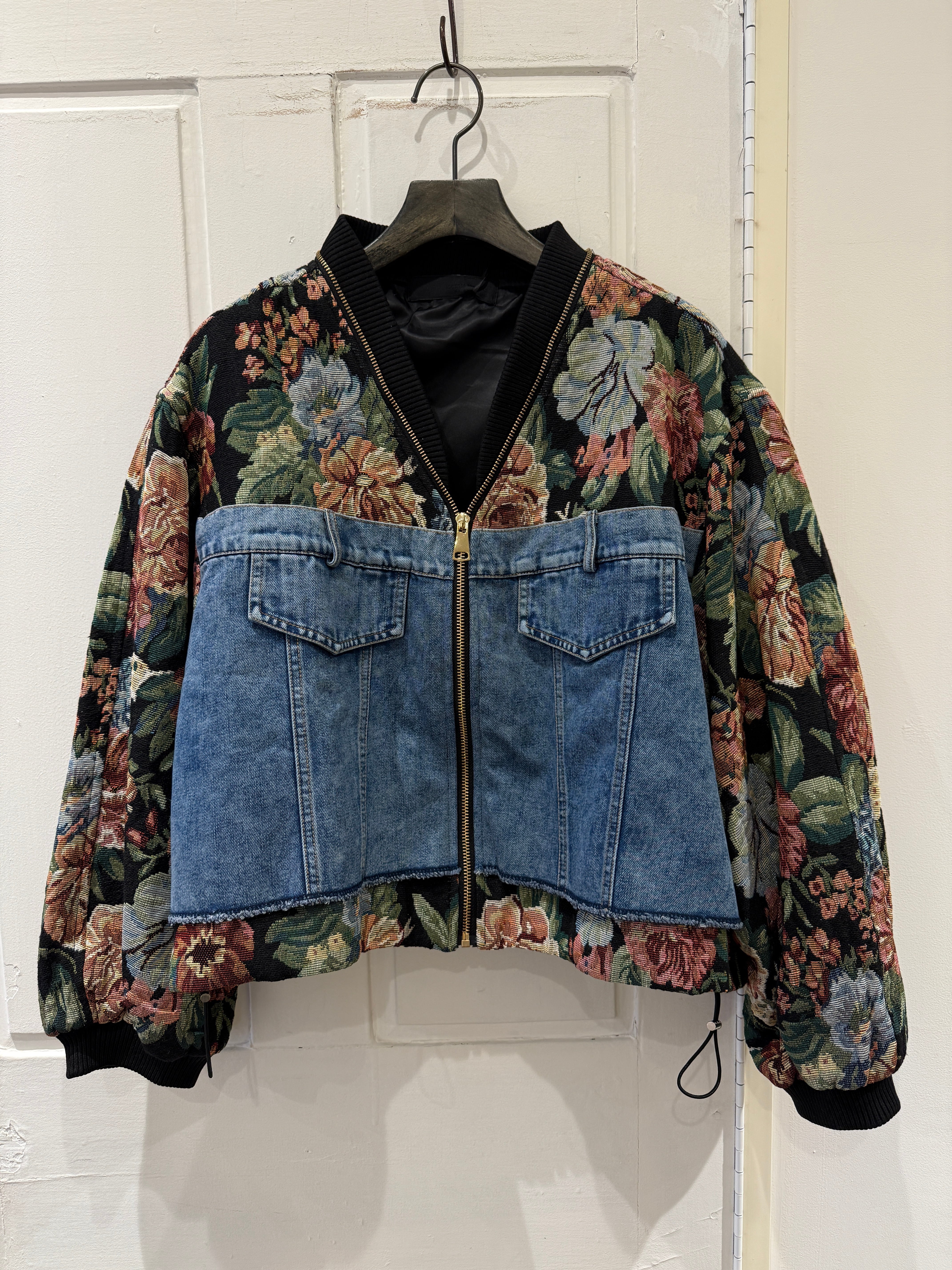 【BLACK FRIDAY SALE】ゴブラン×デニムコンビブルゾン(MMG109JDC) ミカーレミカーレ MICALLEMICALLE