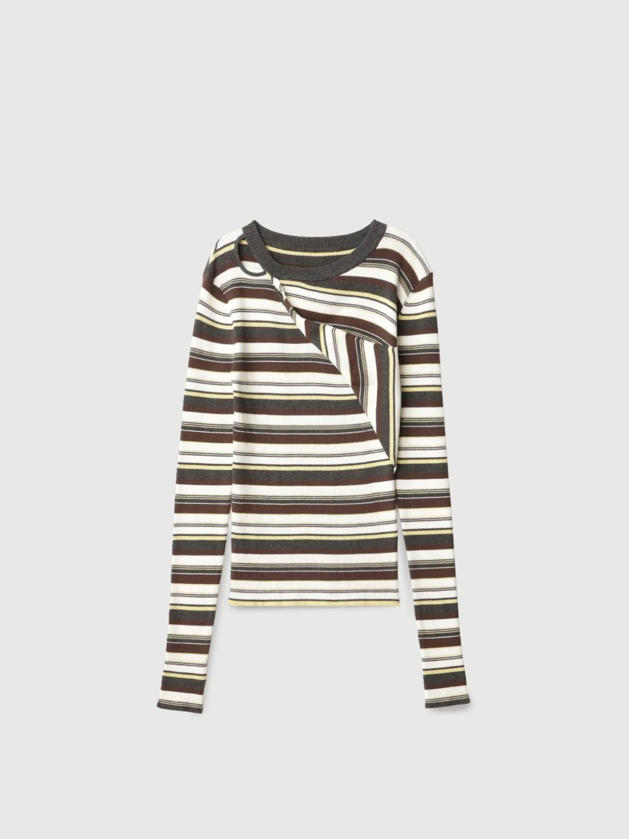 【26AW】THINGS THAT MATTER シングスザットマター / トップス / ASYMMETRY SLANT-FLAP RIB KNIT. 0586TM0674P - 7