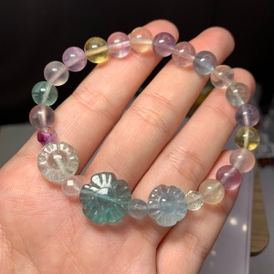 D6.お花フローライトデザインブレスレット