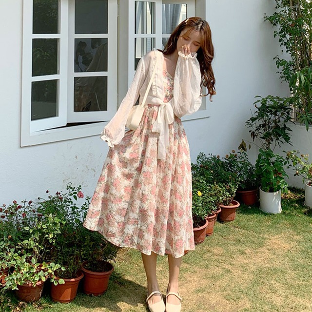 スカート サマーフローラルドレス レディース 大人ガーリー スウィート キュート カジュアル 夏物 花柄 萌量不足20442858239