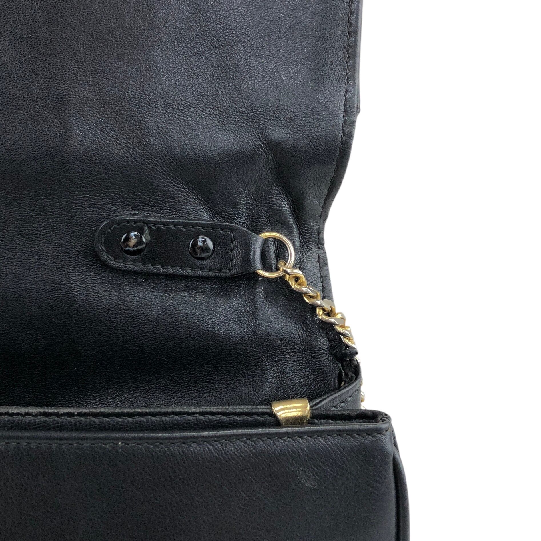 CELINE セリーヌ ショルダーバッグ ブラック ブラゾン ステッチ レザー