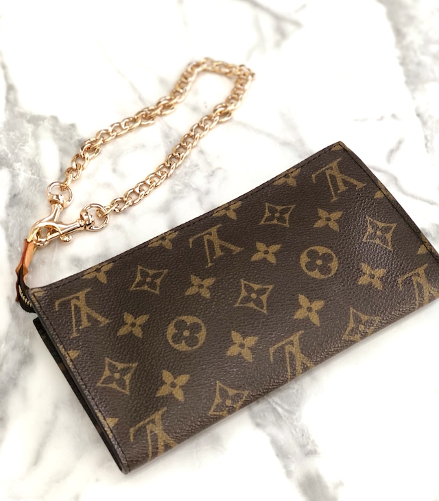 LOUIS VUITTON ルイ ヴィトン モノグラム PVC×レザー ミニバッグ ショルダーバッグ アクセサリーポーチ ポシェット ブラウン vintage ヴィンテージ オールド 43dna5