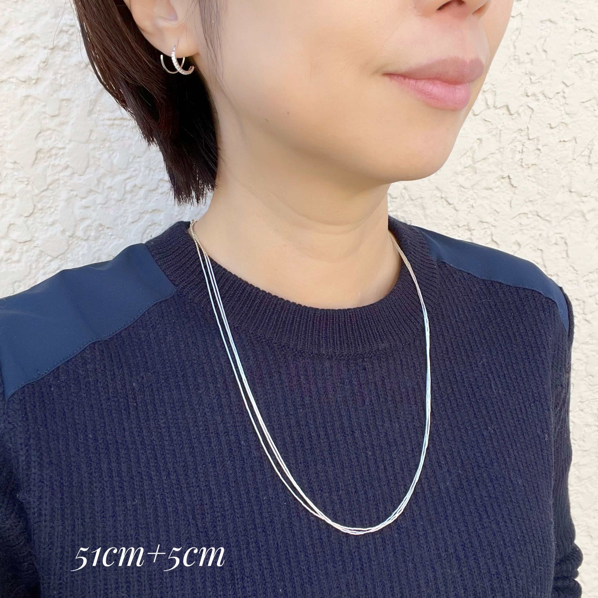 リキッド シルバー ネックレス 3連 51cm+5cm《Indian Jewelry》 | 鎌倉