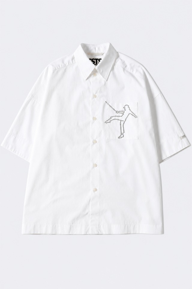TSTS【GOTS ORGANIC COTTON BEAUTY HALF-SLEEVESHIRT -WHITE-】