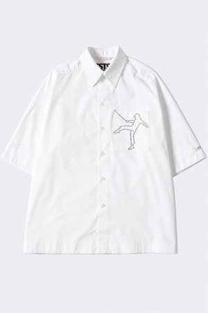 TSTS【GOTS ORGANIC COTTON BEAUTY HALF-SLEEVESHIRT -WHITE-】