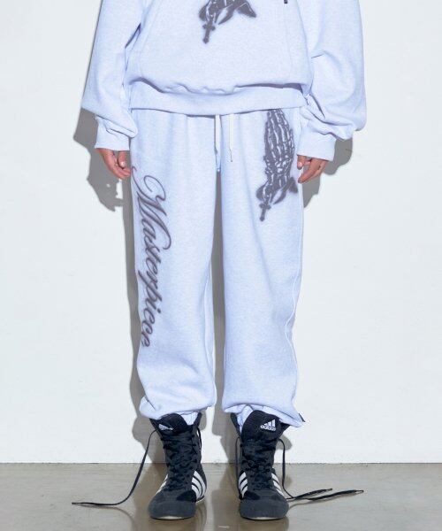 ★SCULPTOR★ Praying Jogger Pants White Melange SC23A471FLWM SCULPTOR] Praying Jogger Pants White Melange | もごつ