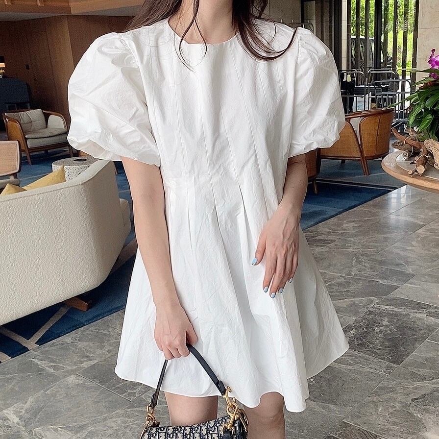 Puff tunic op/ White(6月中旬頃発送予定)