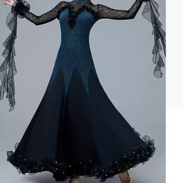 シースルーデザイン ロングスリーブ マキシワンピースds1049