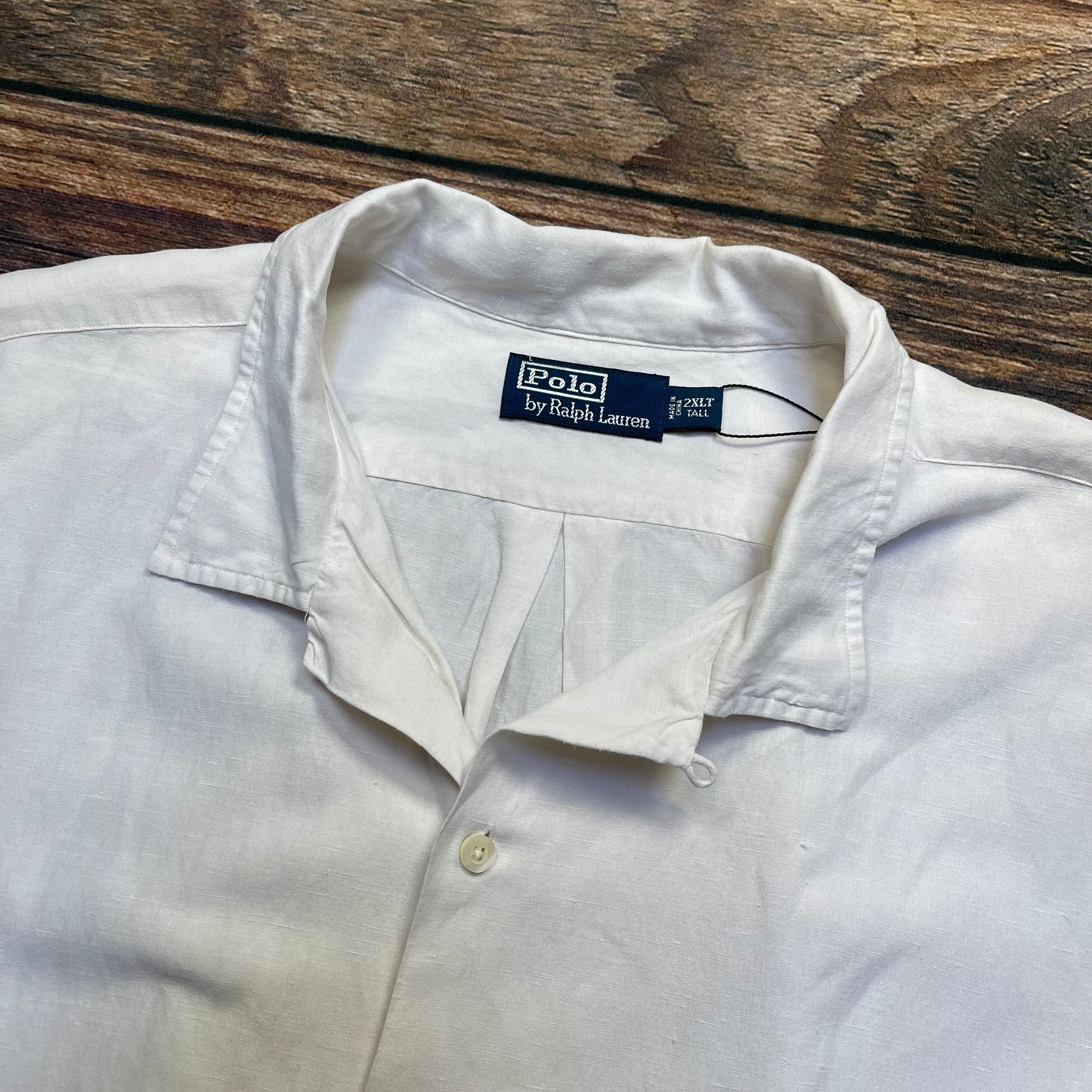 ラルフローレン オープンカラーシャツ 半袖リネンシルクシャツ 2XL 