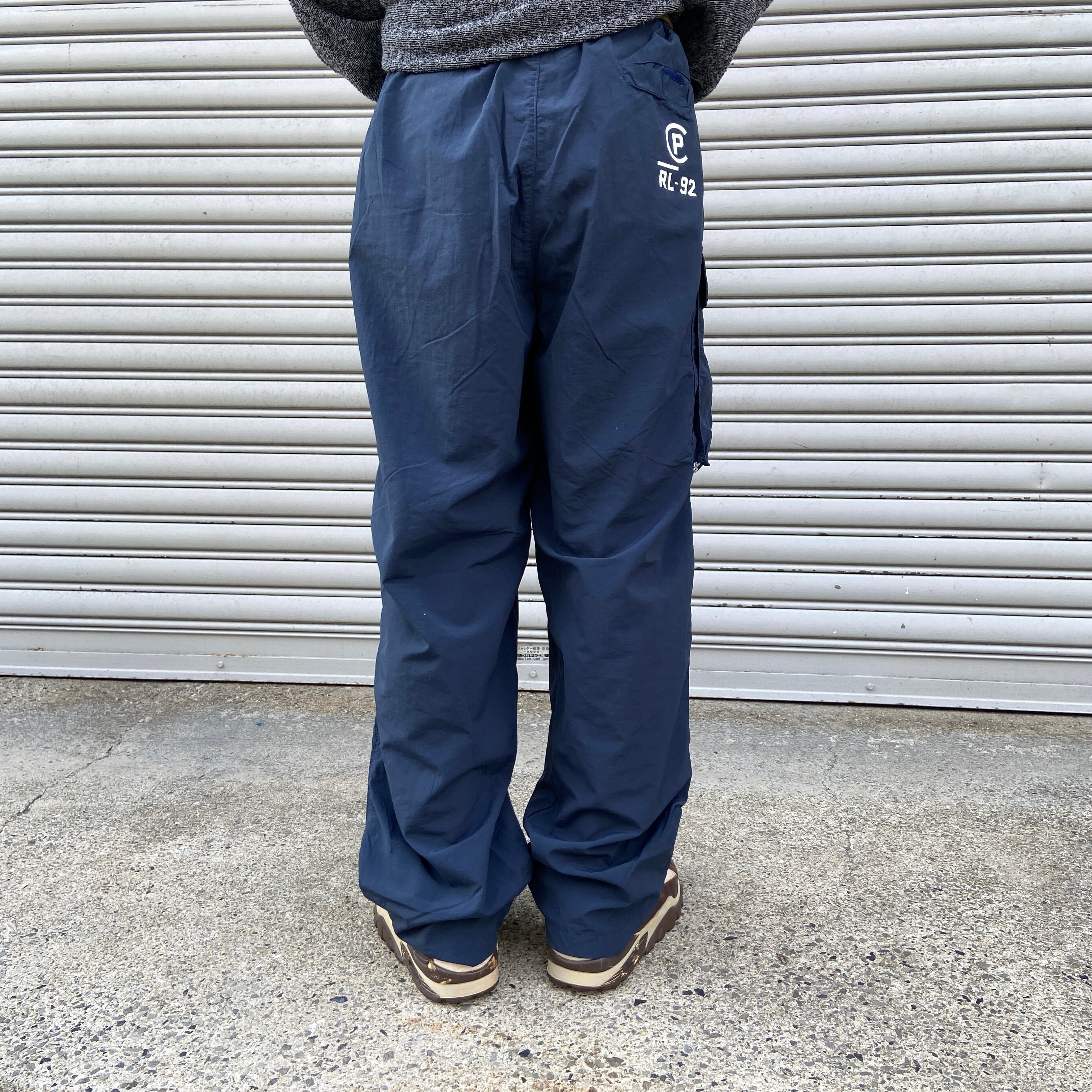 送料無料』レア RL-92 Ralph lauren ナイロンカーゴパンツ ネイビー L